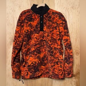 Zara Men's Vibrant Orange and Black Shirt Jacket